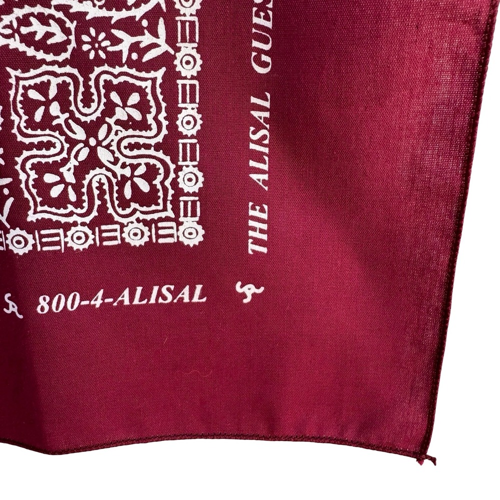 Alisal Ranch Resort Bandana Burgundy Paisley Solvang California Santa Ynez Scarf - Picture 3 of 8
